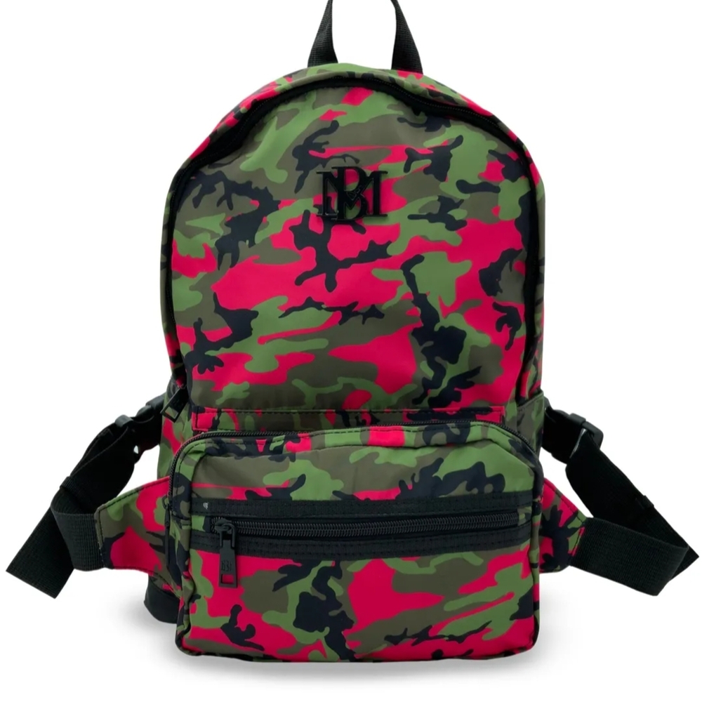 Badgley Mischka Green and Pink Camouflage Backpack